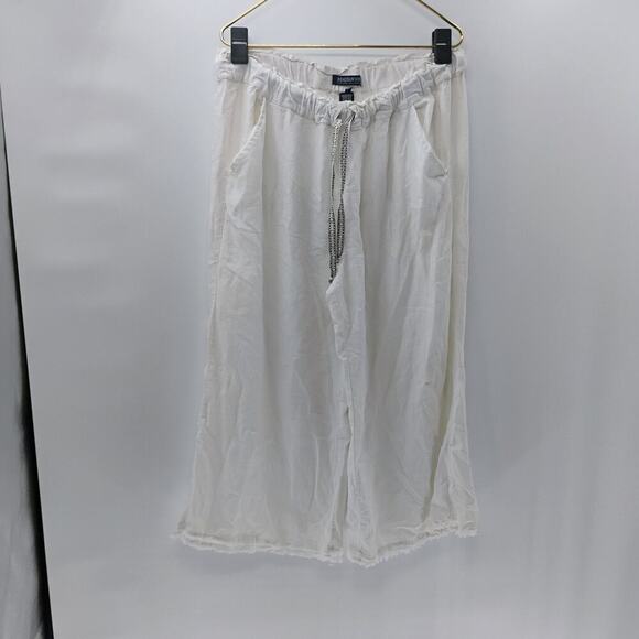 Beau/Dawson Signature Collection Pants White Wide Leg Belt Pockets Size XL - Picture 1 of 12